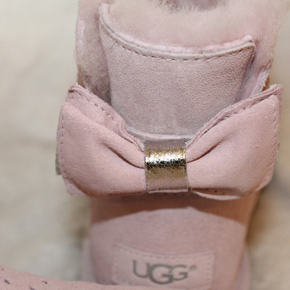 UGG STARGIRL MINI BOW SPARKLE BOOTS NEW! PINK YOUTH 4 5 WOMEN'S 6 7 - Picture 7 of 7